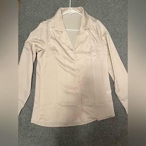 Solid Button Down Blouse